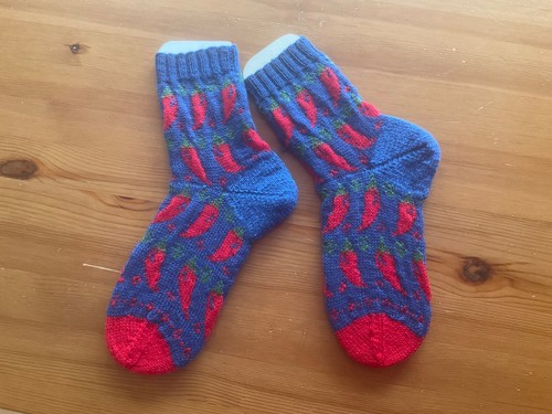 Handgestrickte woll socken - handgestrickte, woll-socken